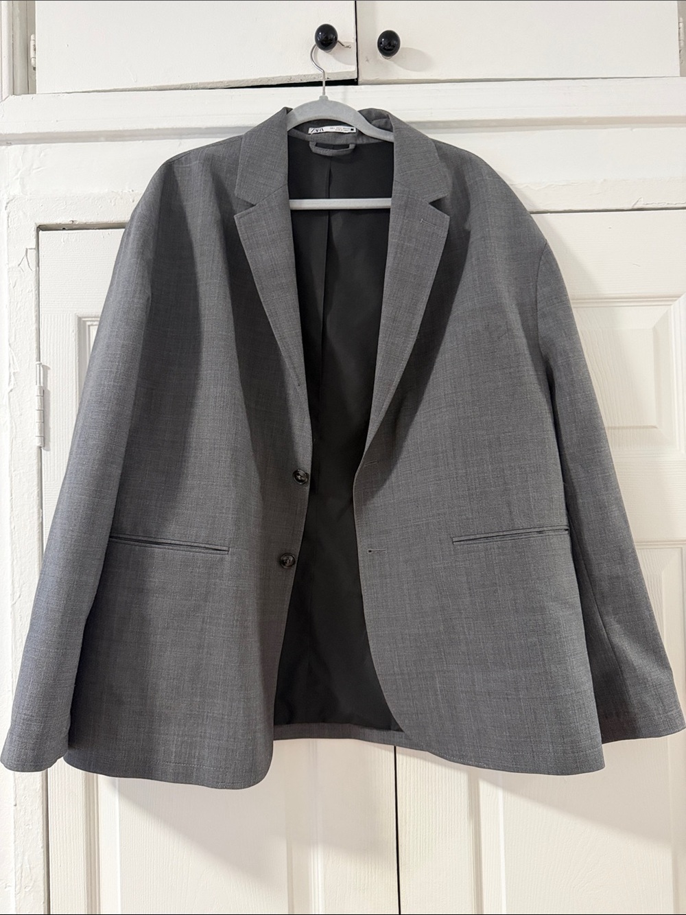 Zara Men's Gray Single-Breasted Blazer